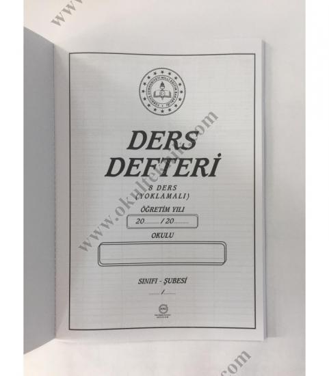 8 DERSLİ YOKLAMALI DERS DEFTERİ PLASTİK KAPAK (24X34 cm)